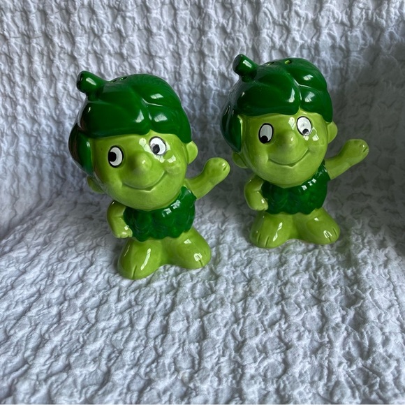 New deadstock Vintage Little Green Giant Salt And Pepper shaker set Green Giant - Picture 3 of 8